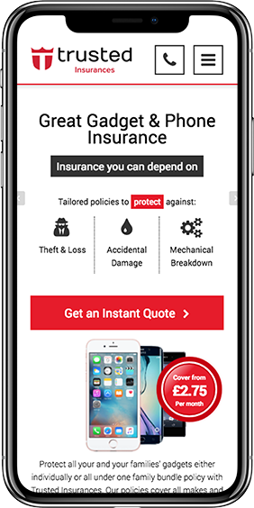 iPhone screenshot of Trusted Insurances site